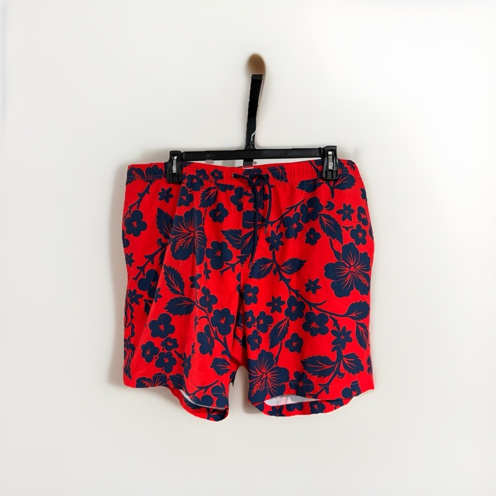 The GAP mens swim trunks POOL SHORT red drawstring lining XXL EUC C82